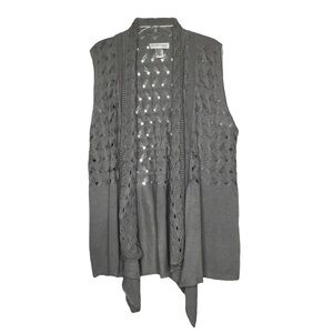 Christopher & BANKS - Sleeveless Knit Acrylic Sweater Vest - Gray - Size Large